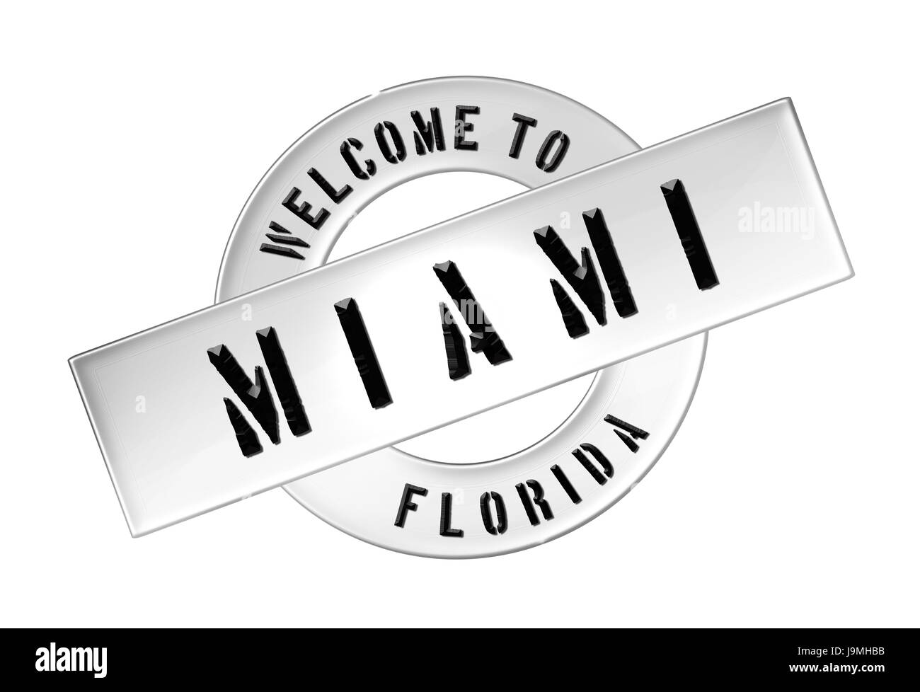 Herzlich Willkommen in miami Stockfoto