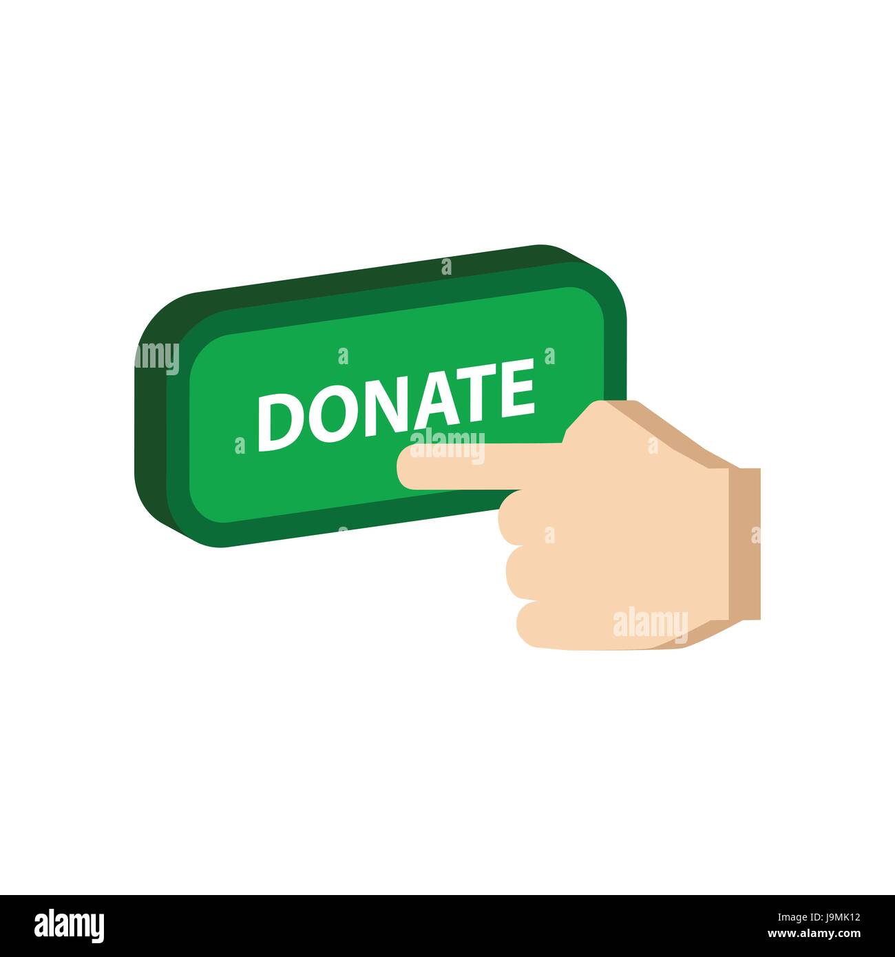 Dringende Spenden-Button, Spende Symbol. Flache isometrische Symbol oder Logo. 3D Style Piktogramm für Web-Design, UI, Mobile App, Infografik. Vektor Interessenvertreter Stock Vektor