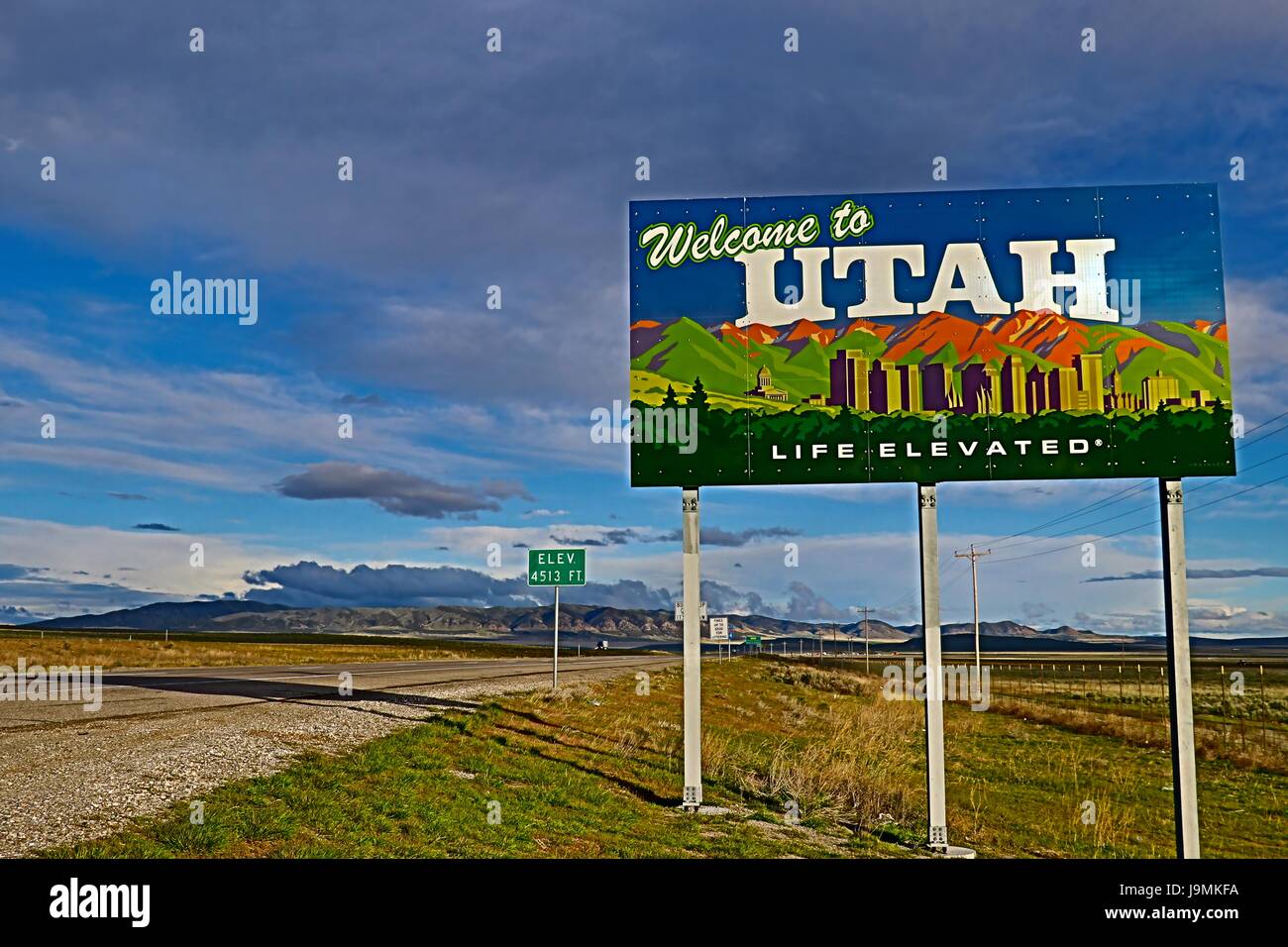 Willkommen in Utah - Life Elevated Stockfoto