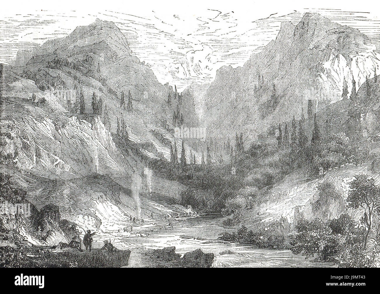 Geysir Palette, Kalifornien, 19. Jahrhundert Abbildung zu senken Stockfoto