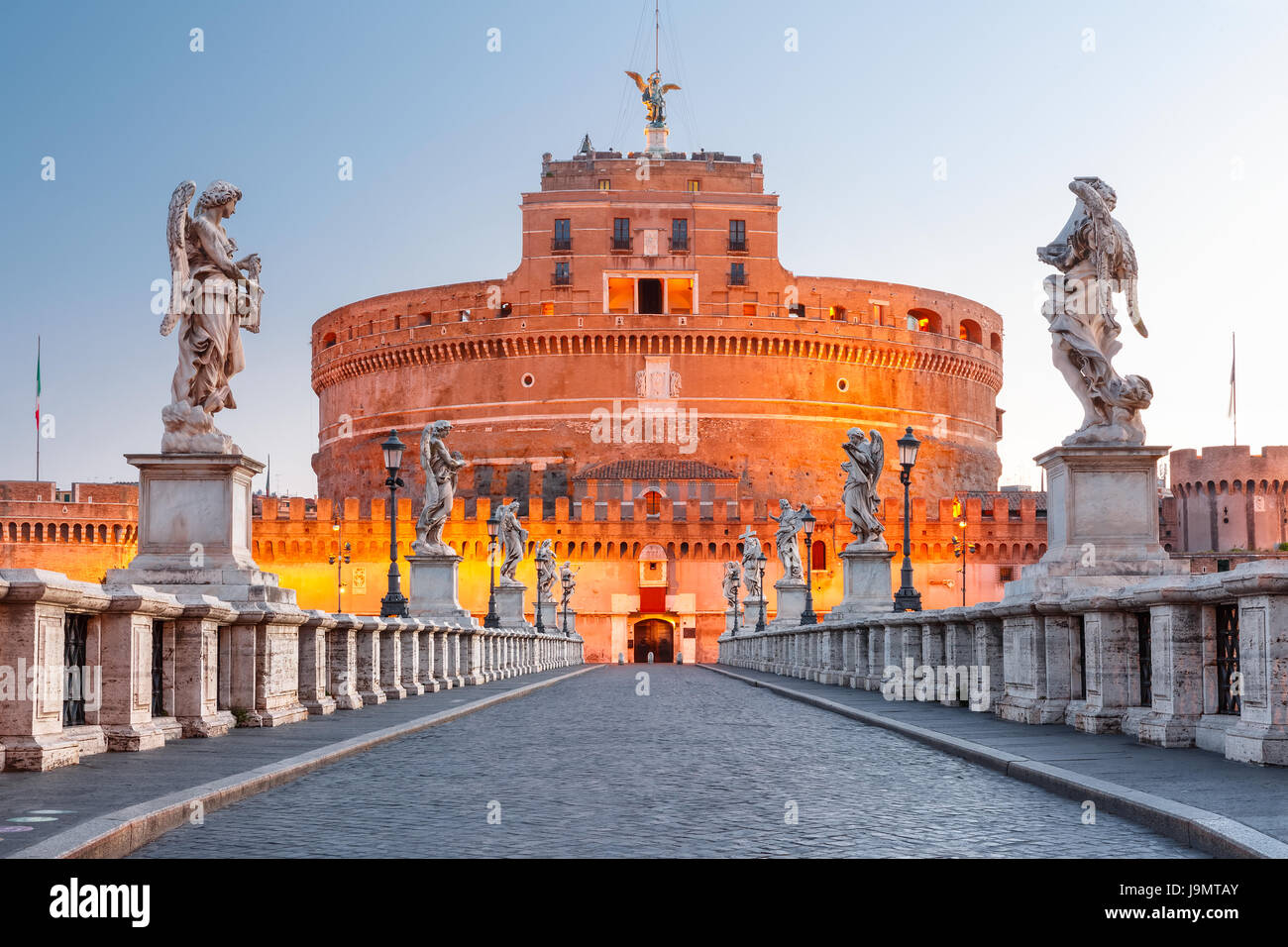 Saint Angel Burg und Brücke, Rom, Italien Stockfoto