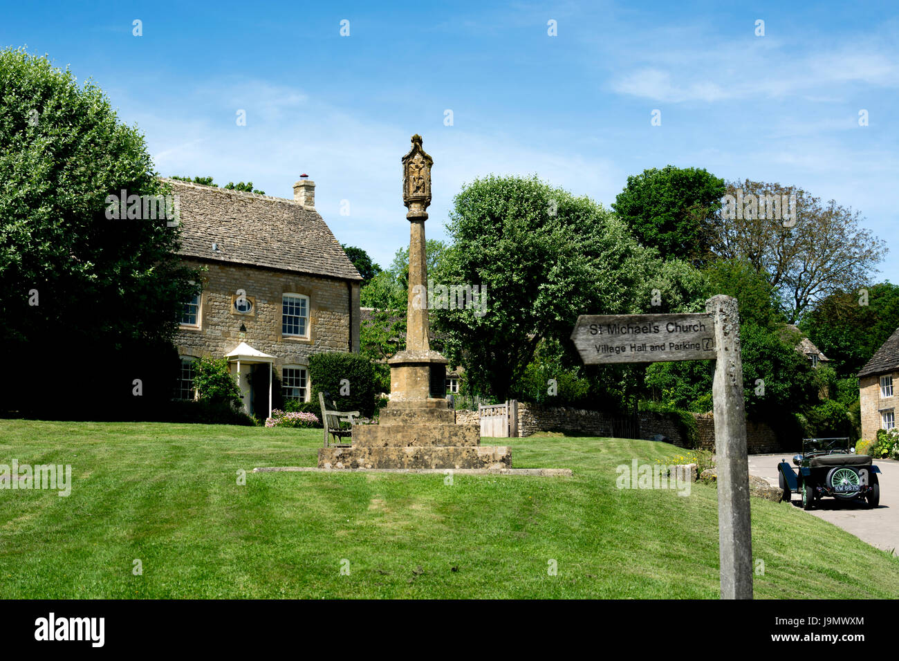 Guiting Power Dorfanger, Gloucestershire, England, UK Stockfoto