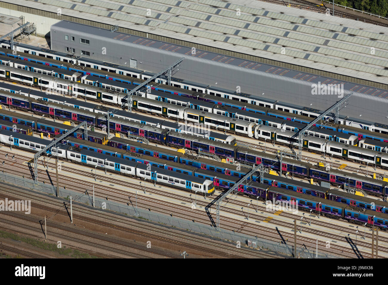 Siemens Traincare Anlage am Hornsey, Tottenham Lane, London. Eine Entwicklung von VolkerFitzpatrick soll Great Northern Rail Services zu verwandeln Stockfoto