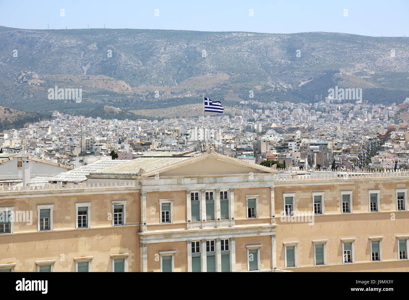 Griechenland, Griechisch, Quadrat, Parlament, Athens, Syntagma, Kammer, Gärtner, Stadt, Stockfoto