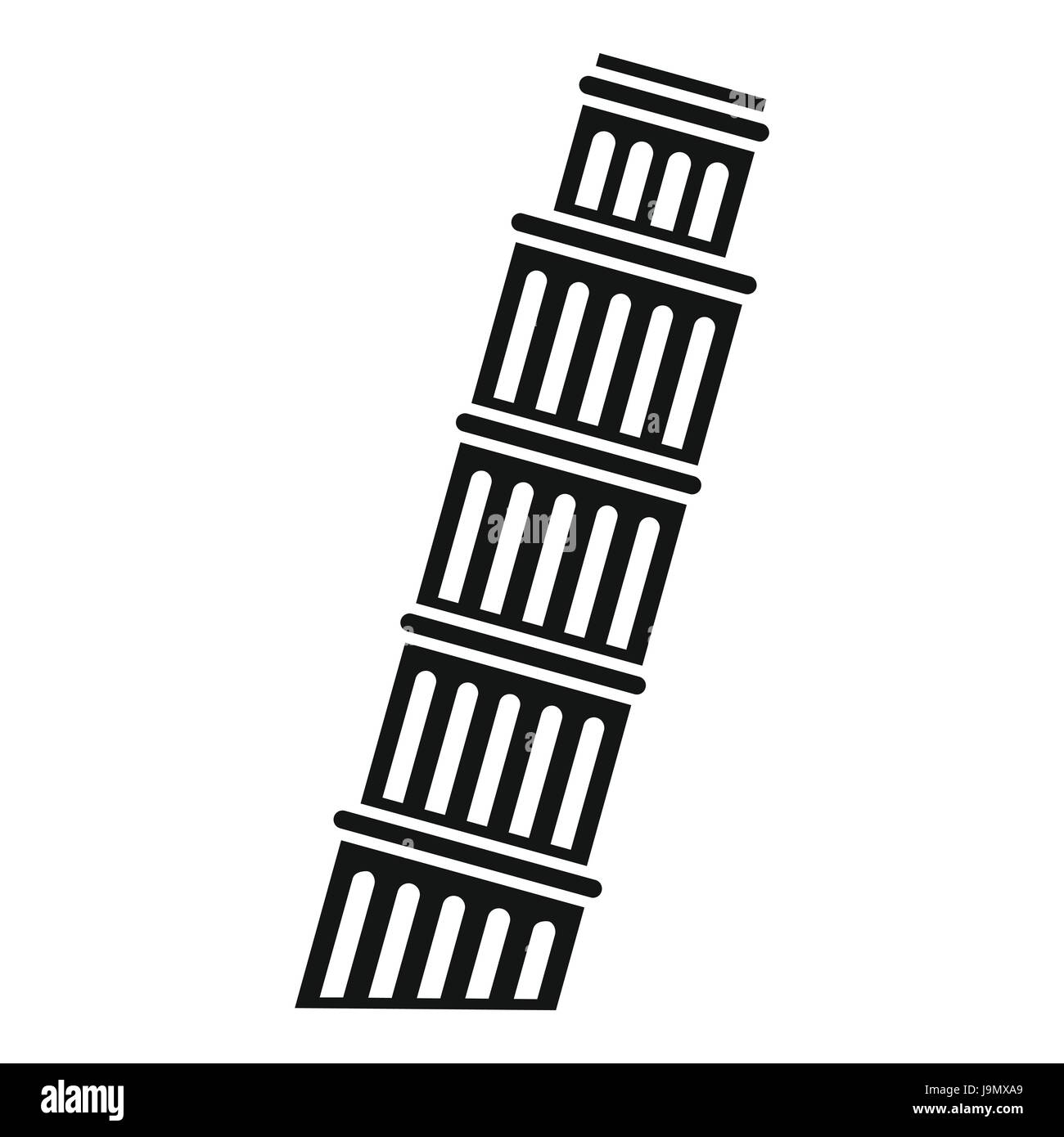 Turm von Pisa-Symbol, einfachen Stil Stock Vektor