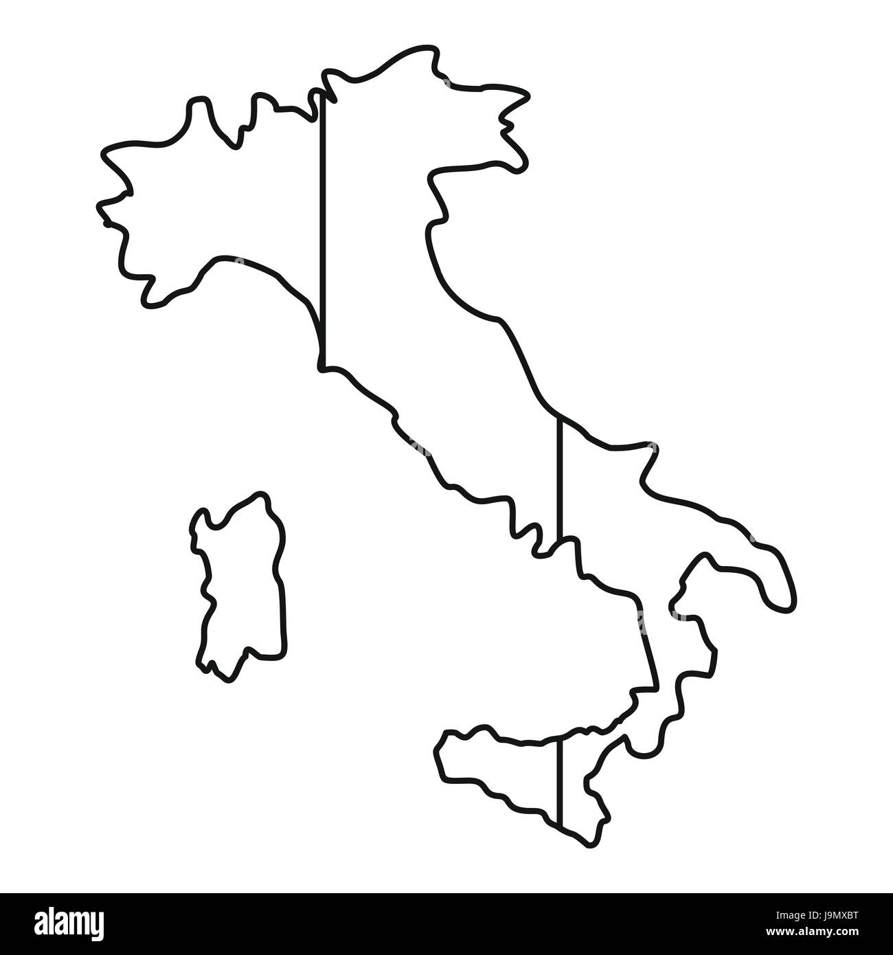 Italy Map Black Silhouette Stockfotos & Italy Map Black Bilder, Stockfotos und Vektorgrafiken Italien Stiefel