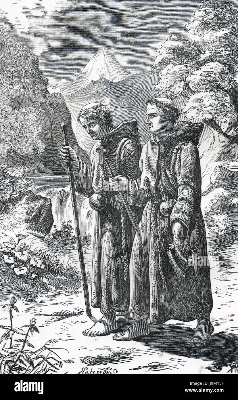 Papst Leo IX begleitet von Hildebrand auf seinem Weg nach Rom in 1049