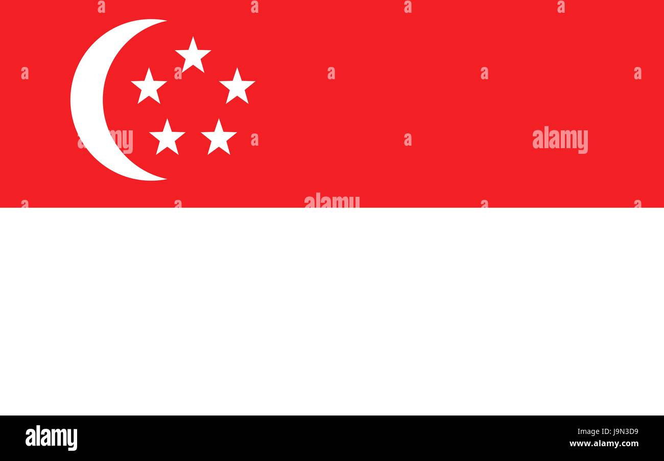 Flagge von Singapur Stock Vektor