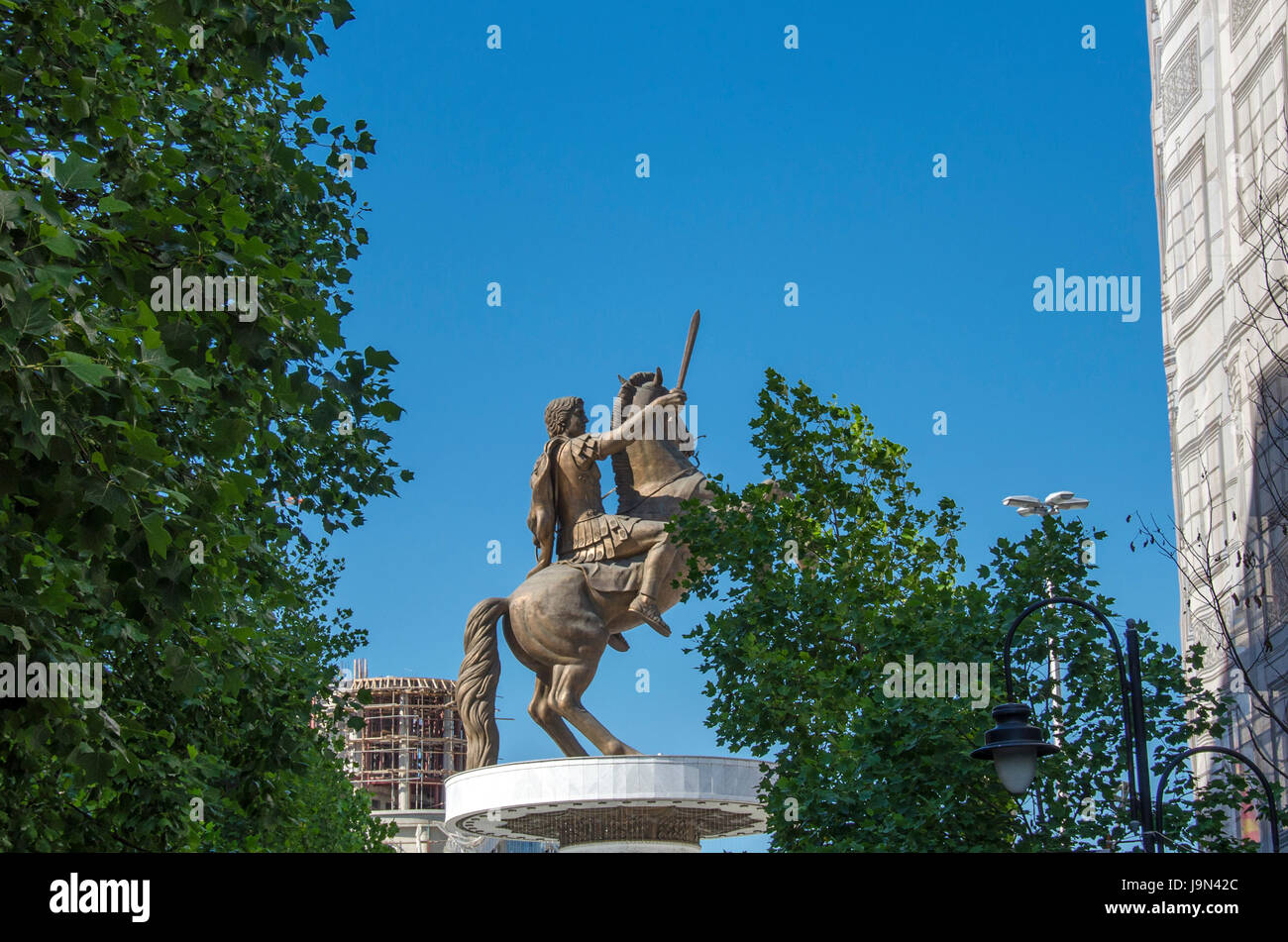 Alexander das große Denkmal, Skopje, Mazedonien Stockfoto