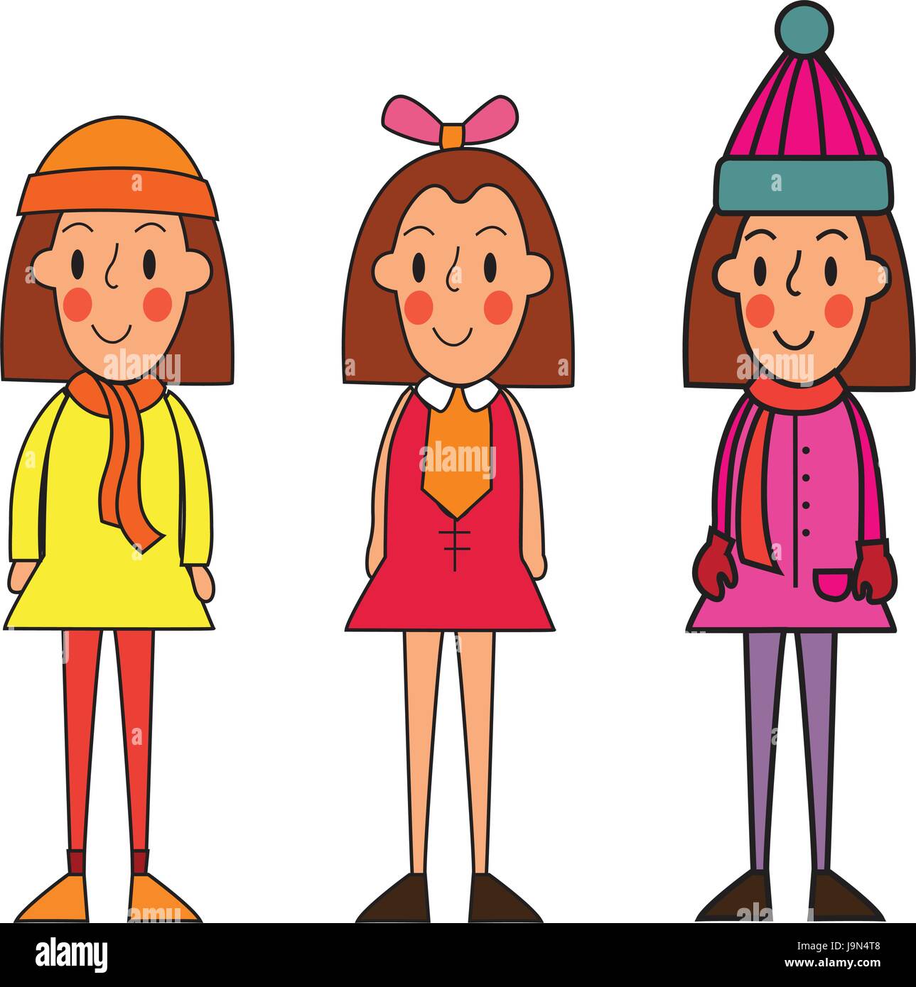 Kleines Winter Kinder Schulmadchen Isoliert Auf Weissem Vektor Cartoon Illustration Niedlichen Cartoon Madchen In Der Kleidung Fur Verschiedene Jahreszeiten Fruhling Winter Sommer Stock Vektorgrafik Alamy