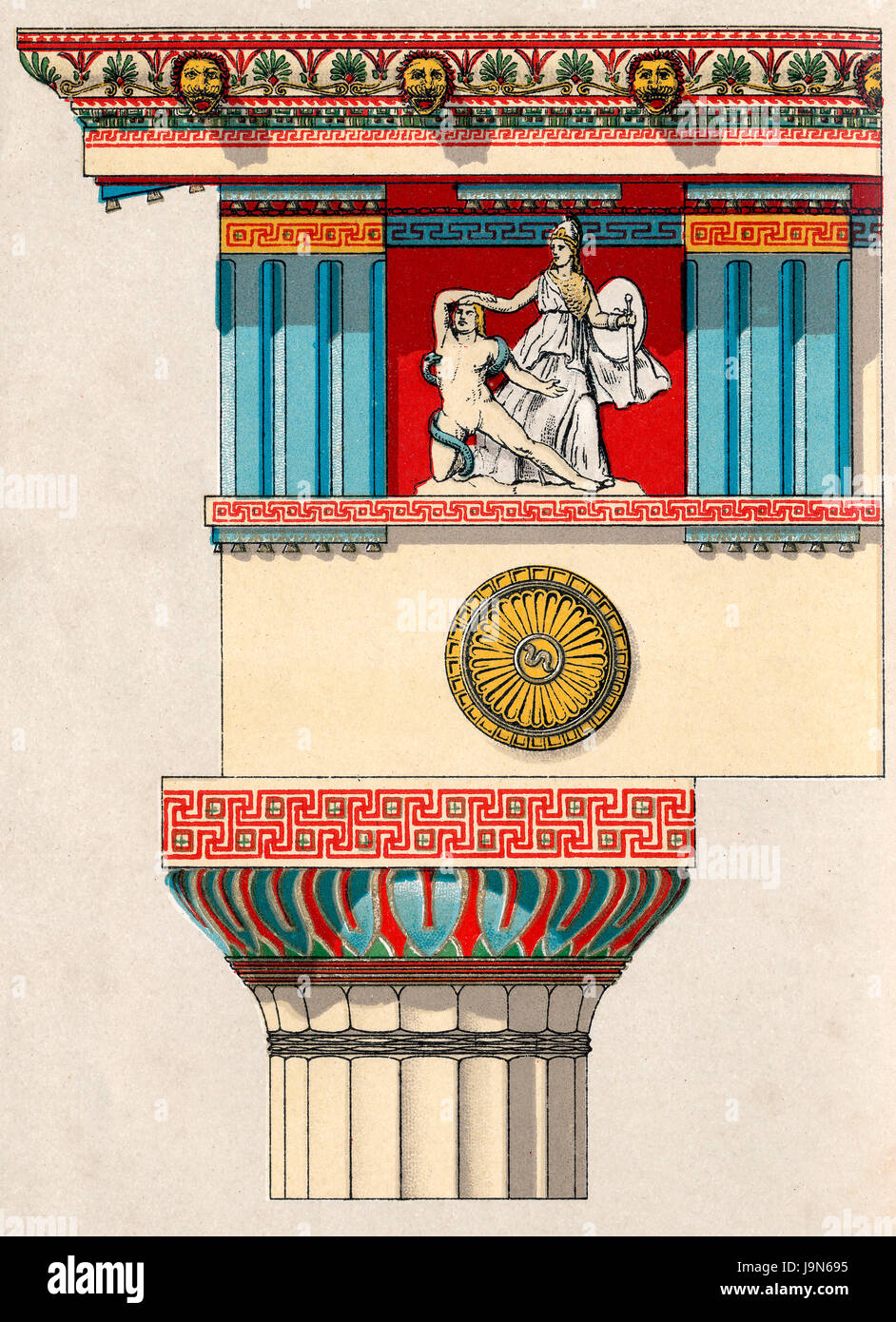 Antike griechische Hauptstadt, dorischen Ordnung Stockfoto