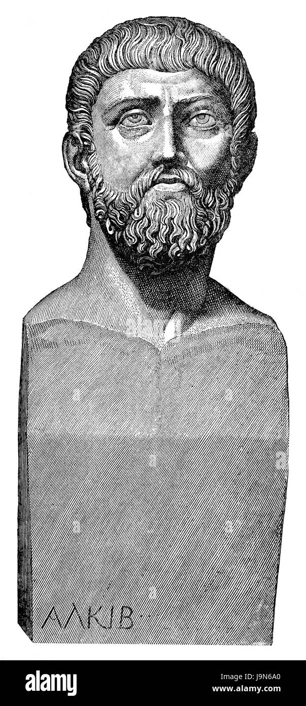 Alcibiades, Sohn des Cleinias, ein prominenter athenischer Staatsmann, Redner und General im antiken Griechenland, 5. Jahrhundert v. Chr. Stockfoto
