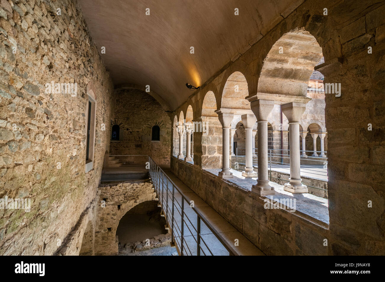 Blick auf das Kloster Sant Pere de Rodes, Girona, Katalonien Stockfoto