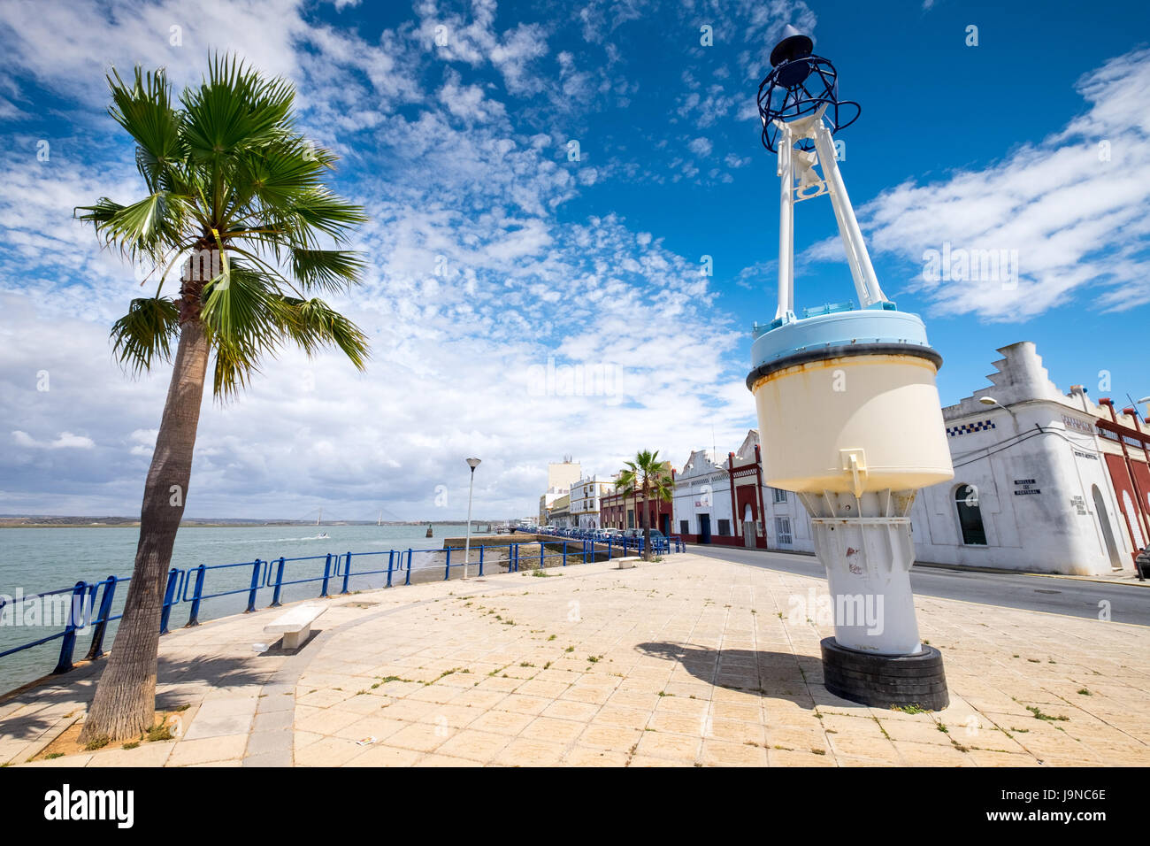 Ayamonte, Costa De La Luz, Spanien am Fluss Rio Guadiana an der spanischen Grenze zu Portugal Stockfoto