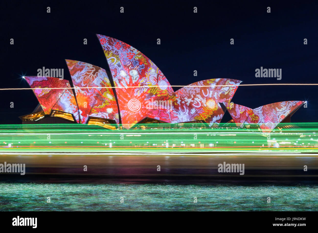 Während der Veranstaltung Vivid Sydney Opernhaus. Stockfoto