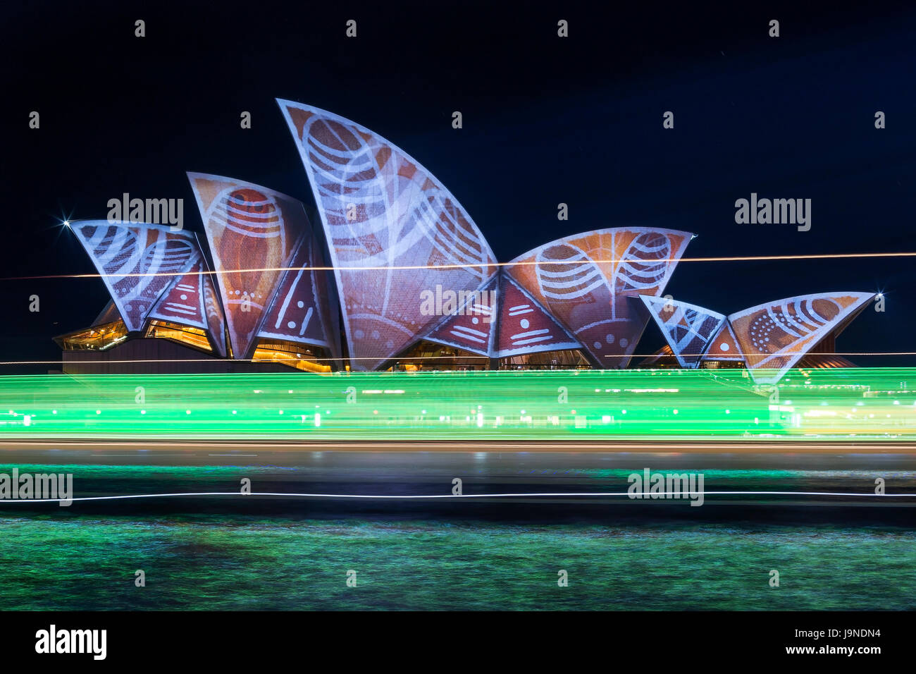 Während der Veranstaltung Vivid Sydney Opernhaus. Stockfoto