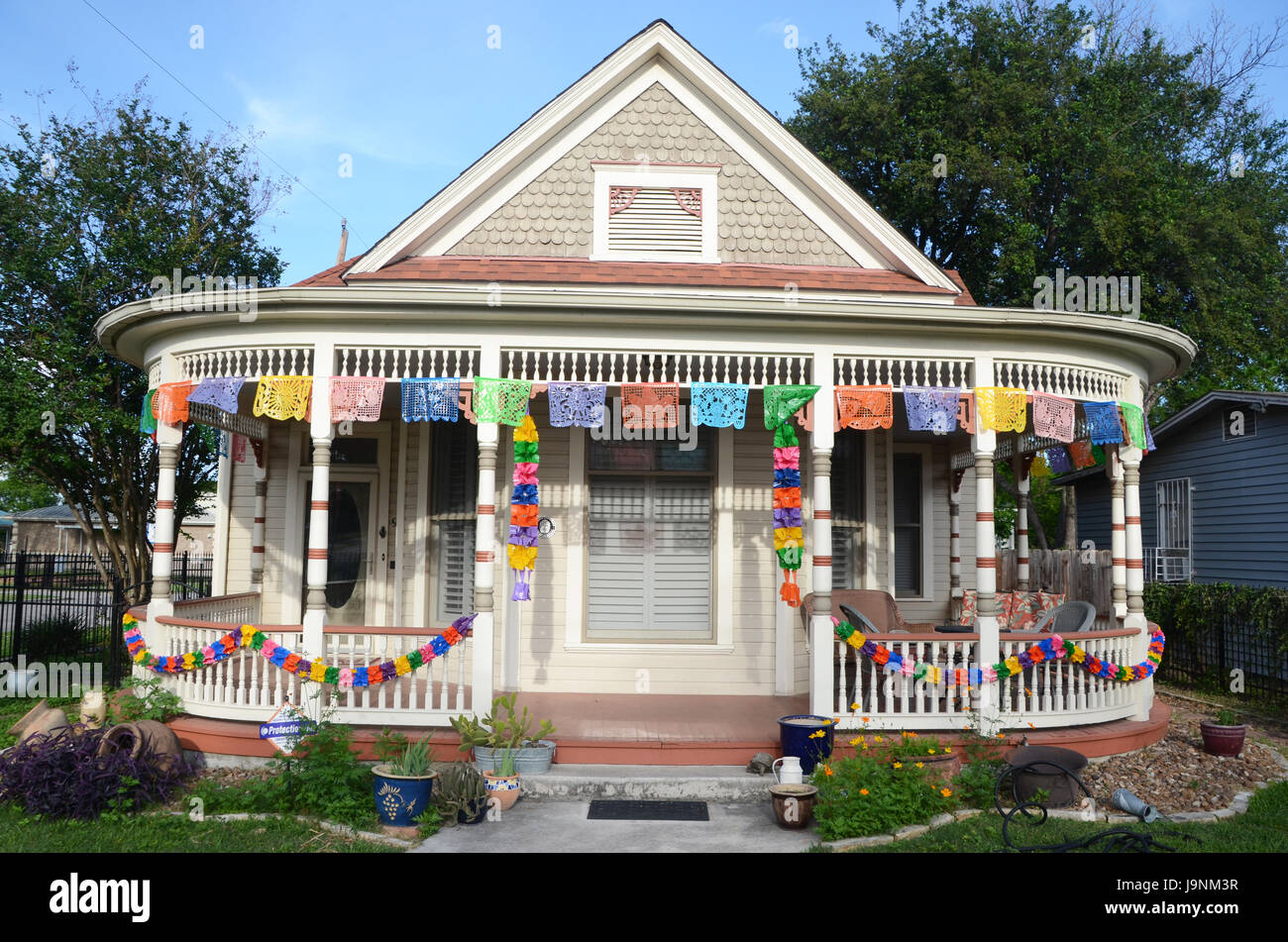 Ein Haus in San antonio Texas für die cinqo De-mayo eingerichtet Stockfoto