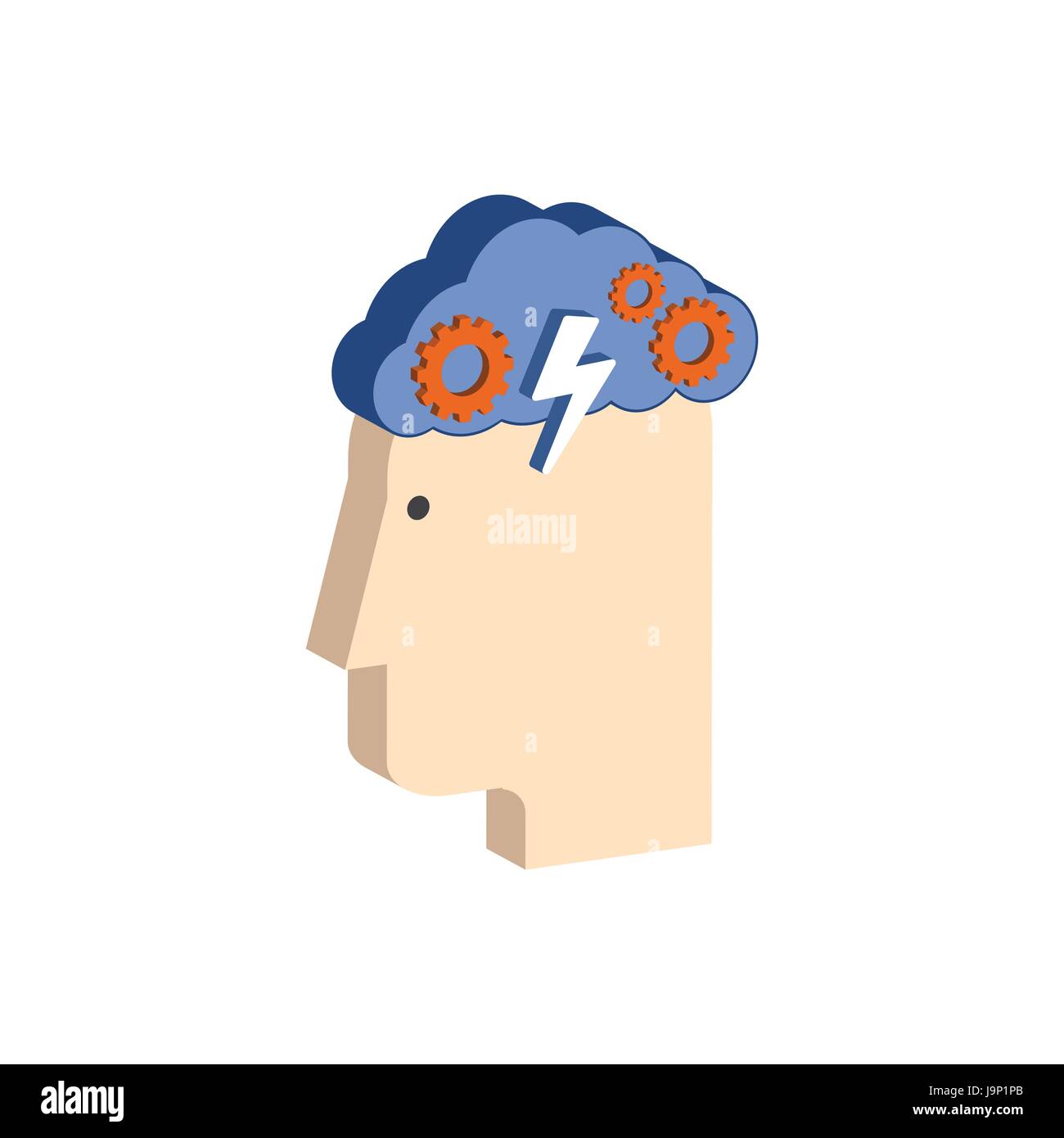 Brainstorming-Konzept-Symbol. Flache isometrische Symbol oder Logo. 3D Style Piktogramm für Web-Design, UI, Mobile App, Infografik. Vektor-Illustration am Pfingstmontag Stock Vektor