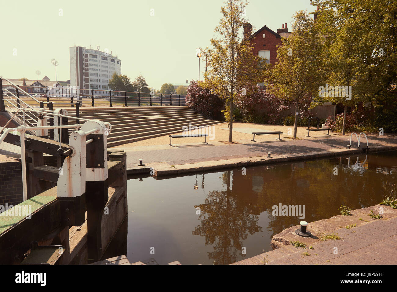 Meadow Lane Sperre für Beeston Nottingham Canal, Nottingham, Nottinghamshire, East Midlands, England Stockfoto