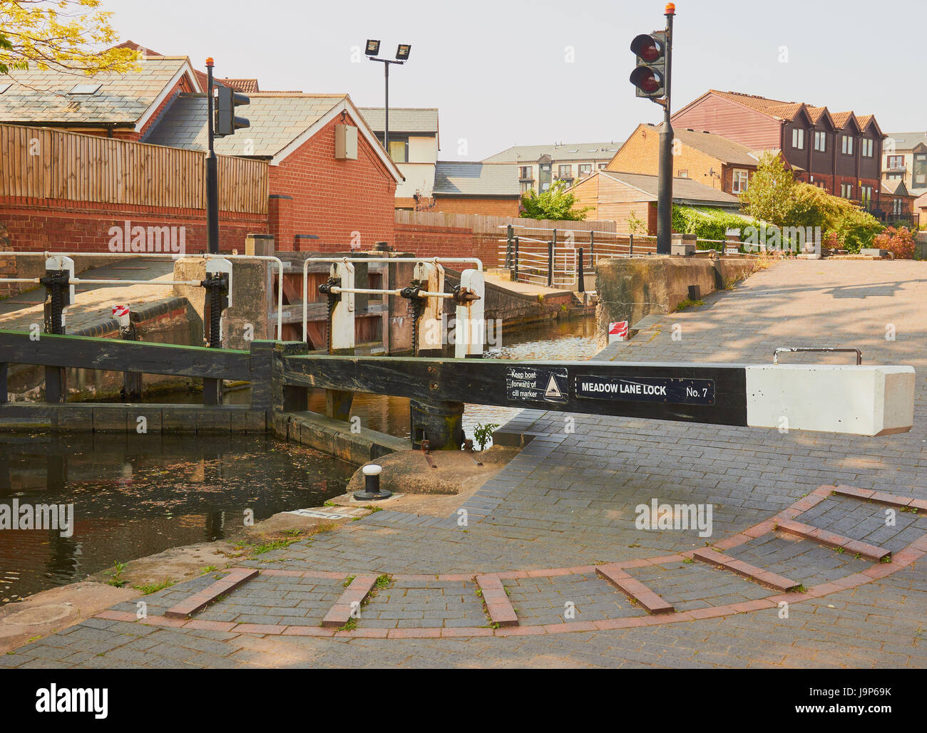 Meadow Lane Sperre für Beeston Nottingham Canal, Nottingham, Nottinghamshire, East Midlands, England Stockfoto