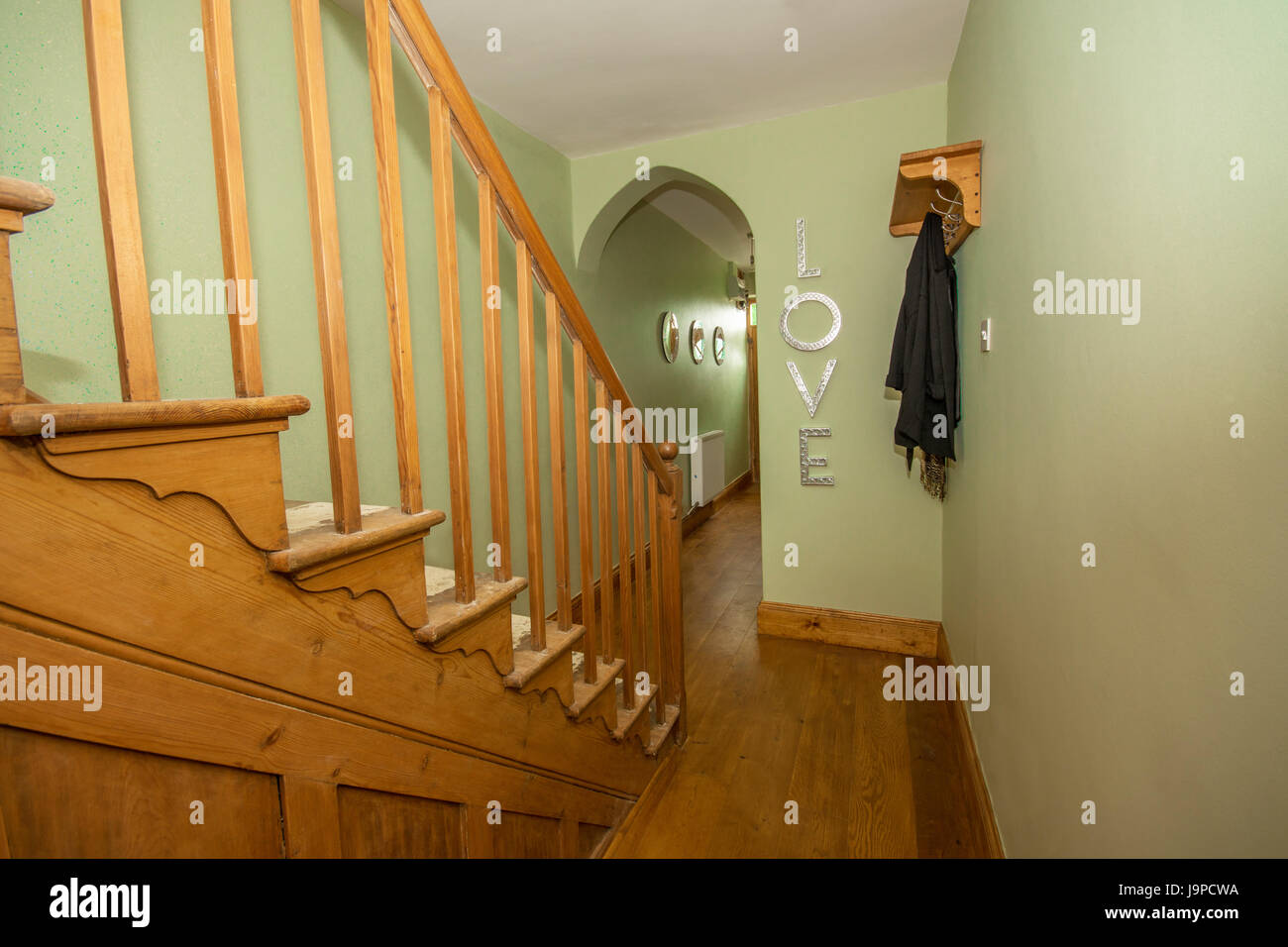 Inneren des Hauses mit Holzboden Stockfoto