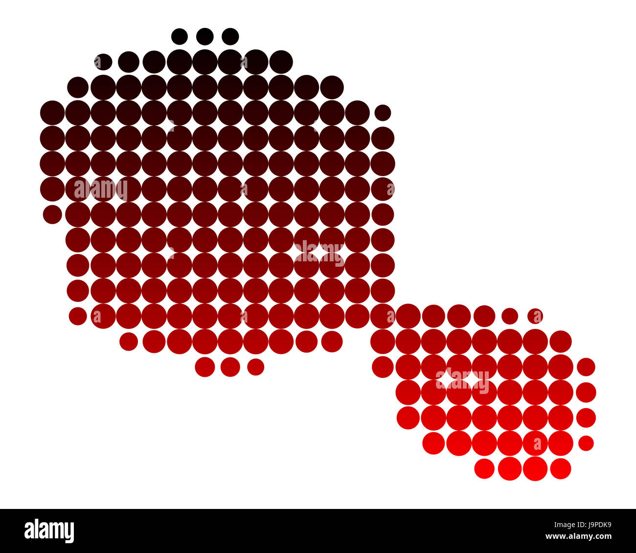 Illustration, Frankreich, Kreis, Karte, gepunktet, Südsee, Punkt, Raster, Stockfoto