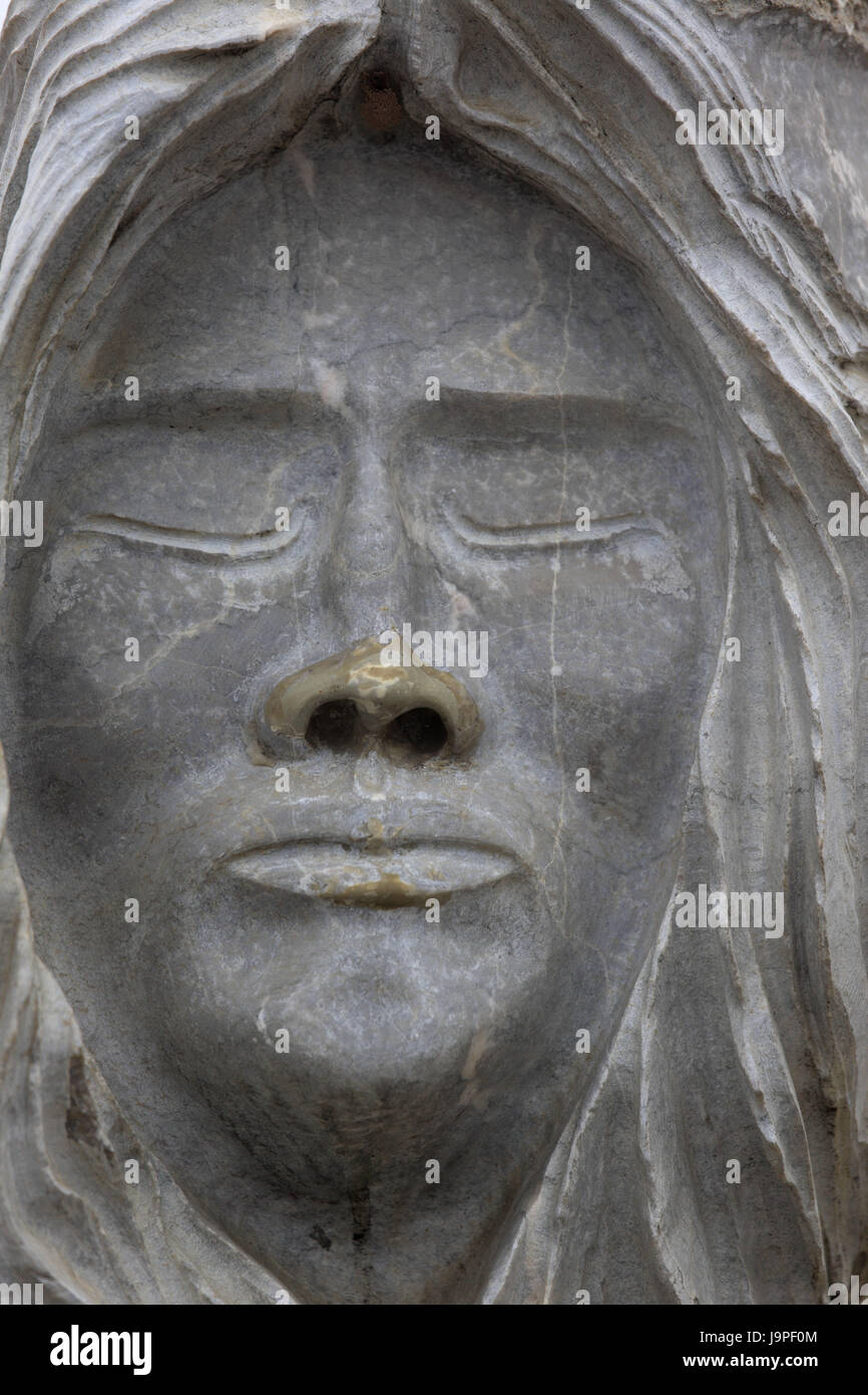 Nordamerika, Kanada, Nord West Territorium, Northwest Territory, Dempster Highway, Inuvik, Statue, Inuit, Detail, Stockfoto