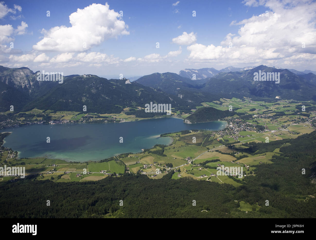 Österreich, Salzkammer-Eigenschaft, der Wolfgangsee, Bergpanorama, Stockfoto