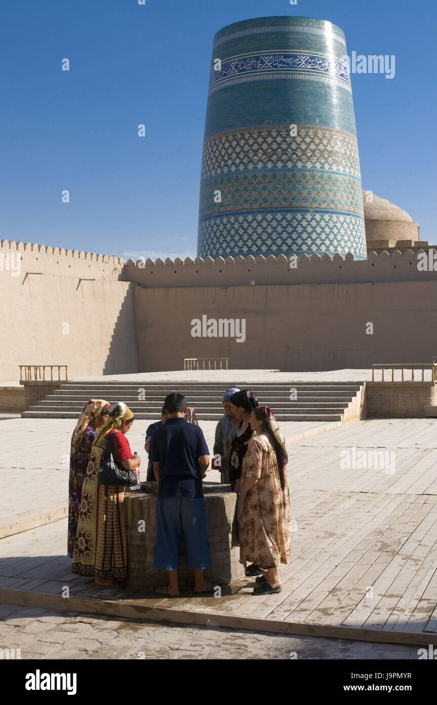 Muslime in der Festung Ichon Qala, Chiwa, Usbekistan, Stockfoto