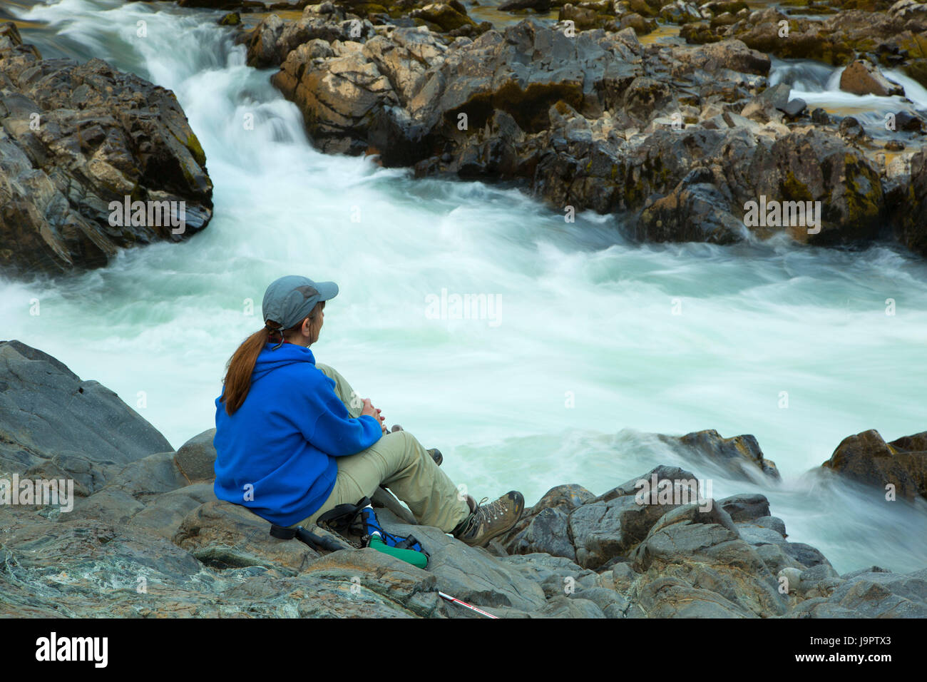 Little Falls entlang wenig Falls Trail, Illinois Wild and Scenic River, Siskiyou National Forest, Oregon Stockfoto