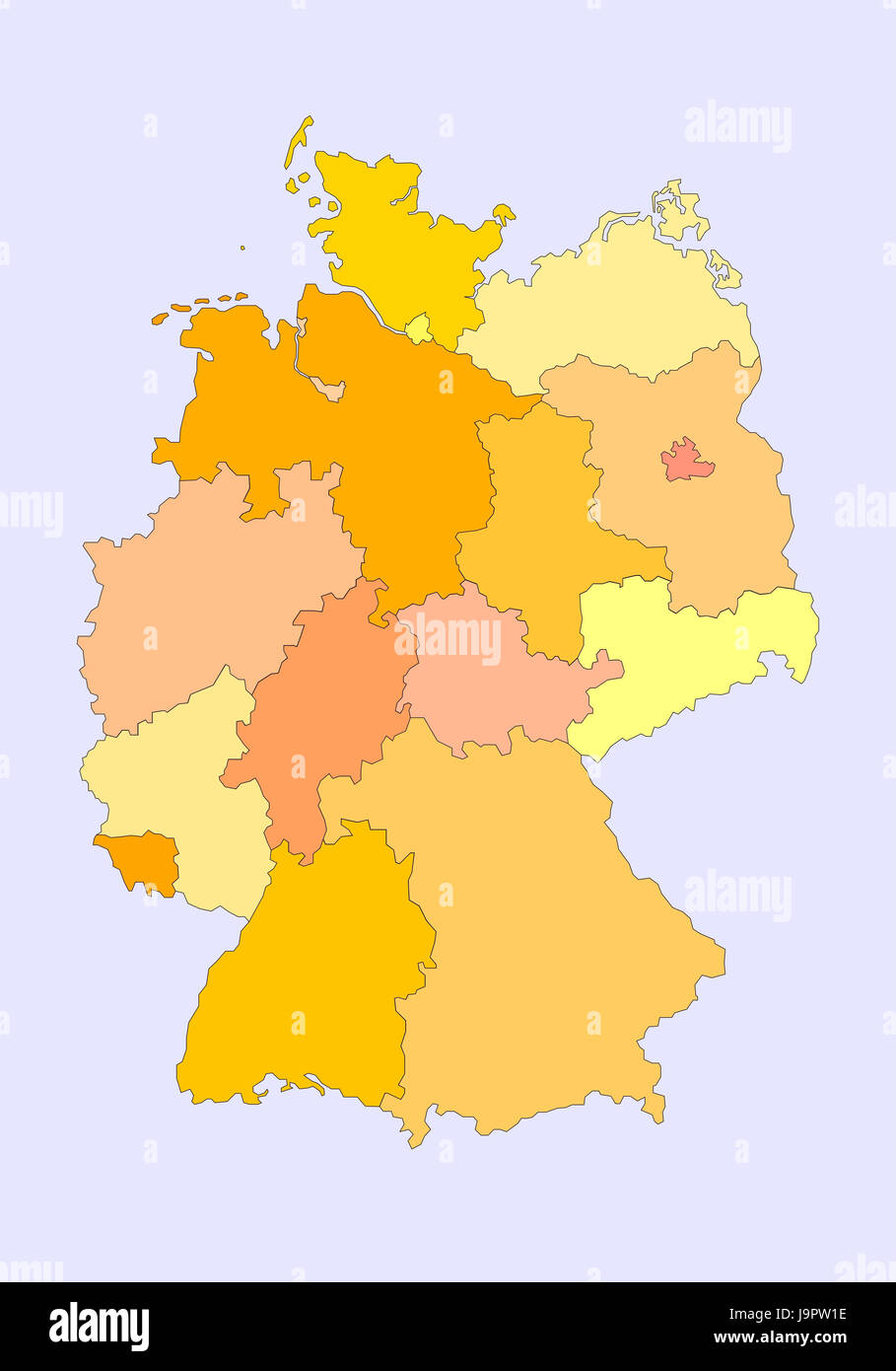 Computer Grafiken, Deutschland, Karte, Bundesländer, Stockfoto