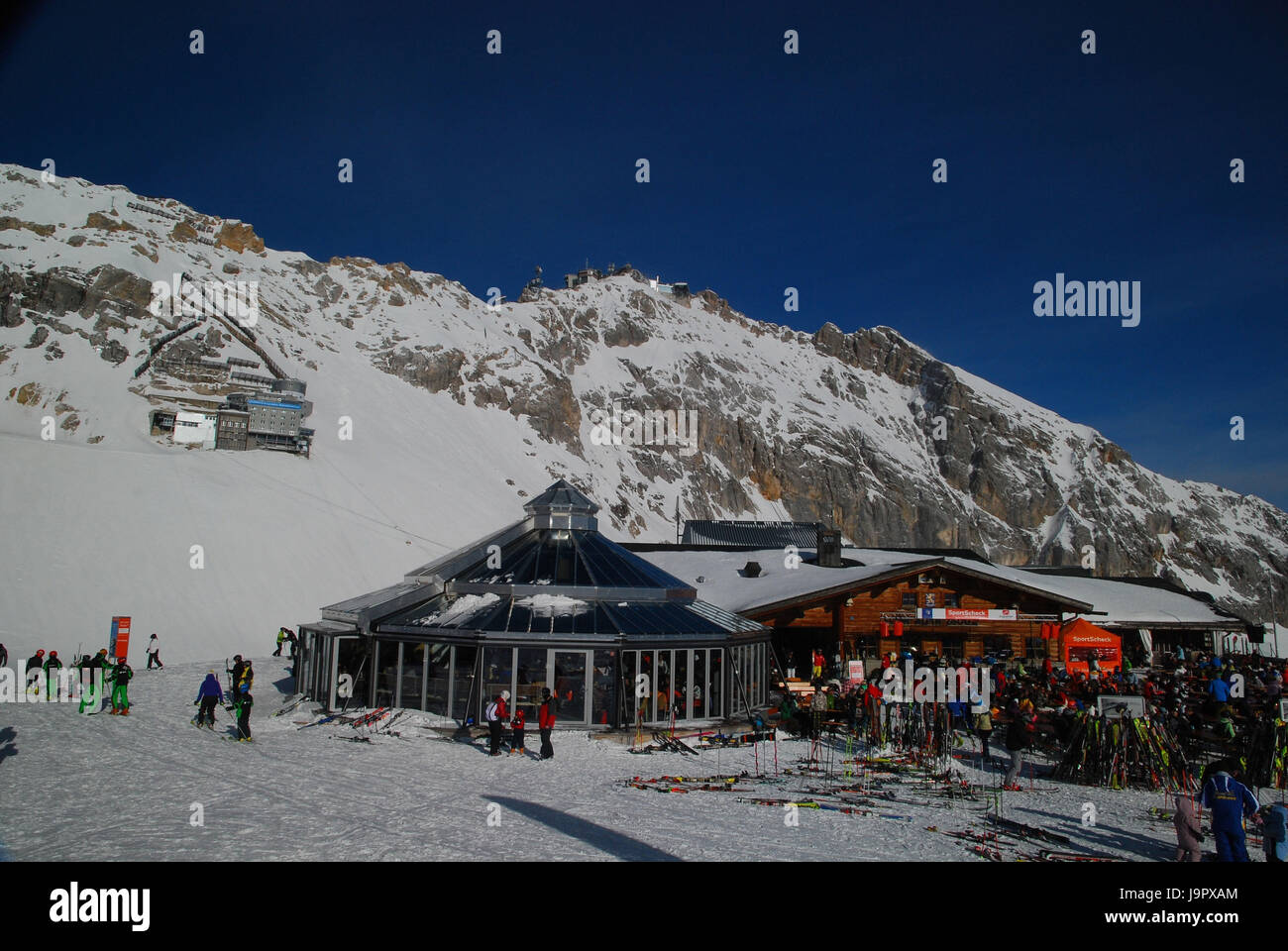 Deutschland, Bayern, Zugspitze, Zugspitze Niederdeutsch, Sonnalpin, Gletschergarten, Zugspitze Gipfel, winter Stockfoto