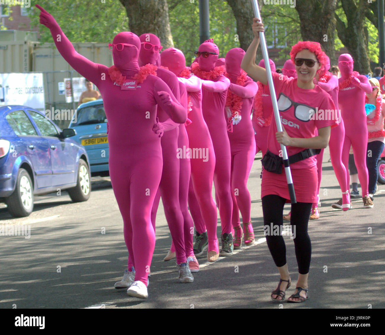 West End Festival Szenen und Menschen, Glasgow Darsteller itson Stockfoto