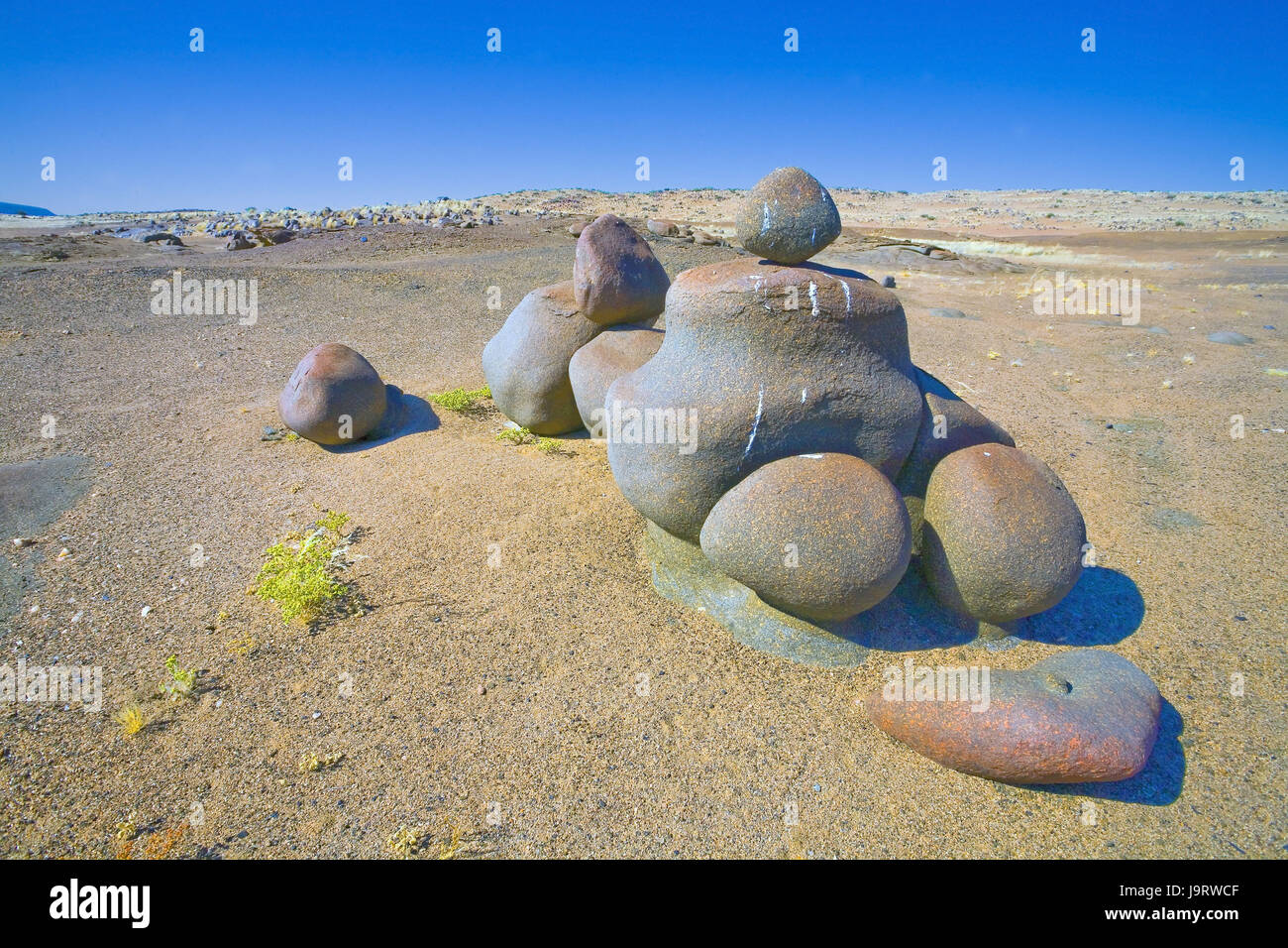 Südwest-Afrika, Namibia, Erongo Region, Messumkrater, Granit-Kugel, Stockfoto
