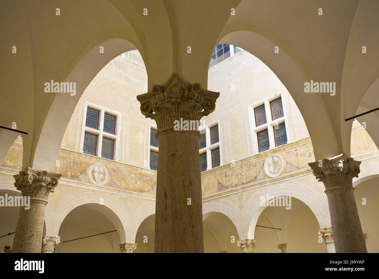 Italien Toskana Val D Orcia Pienza Alte Stadt Palazzo
