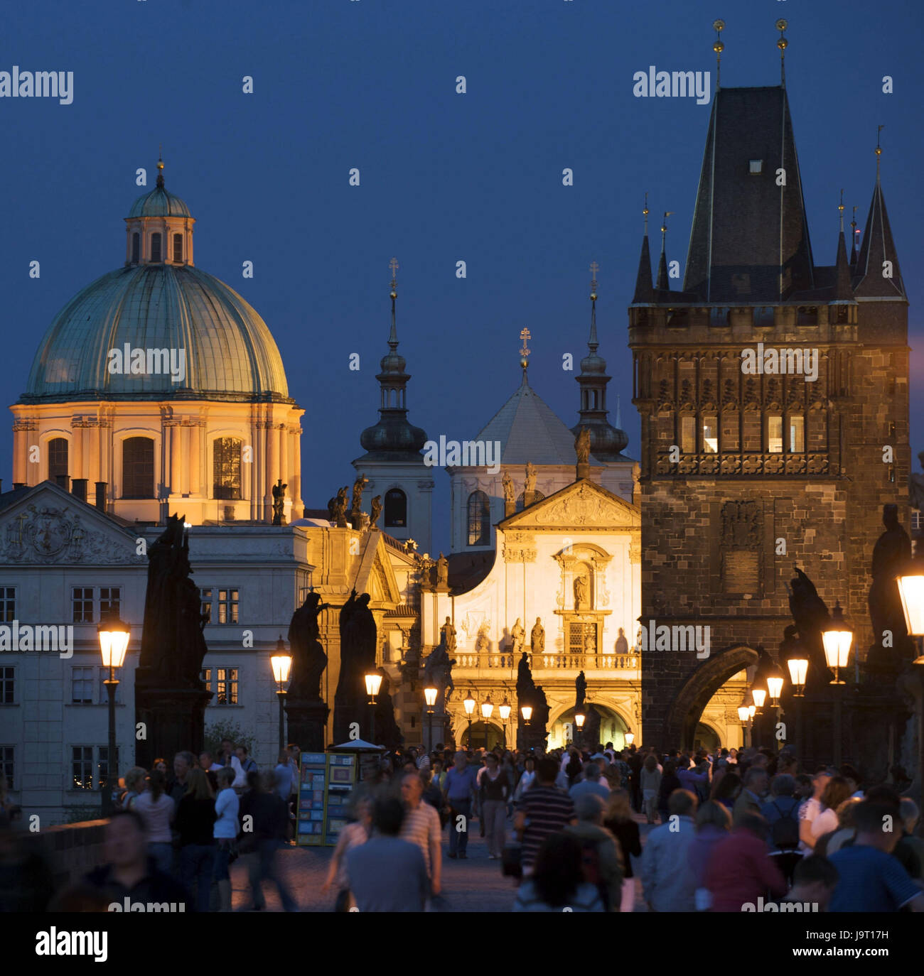 Tschechische Republik, Tschechien, Prag, Karl Brücke, überqueren die Kirche des Herrn, Stockfoto