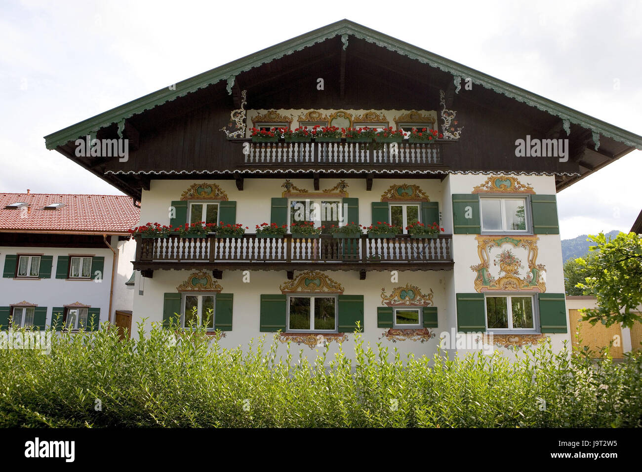 Deutschland Oberbayern Tegernsee Bauernhaus Fassade Malerei