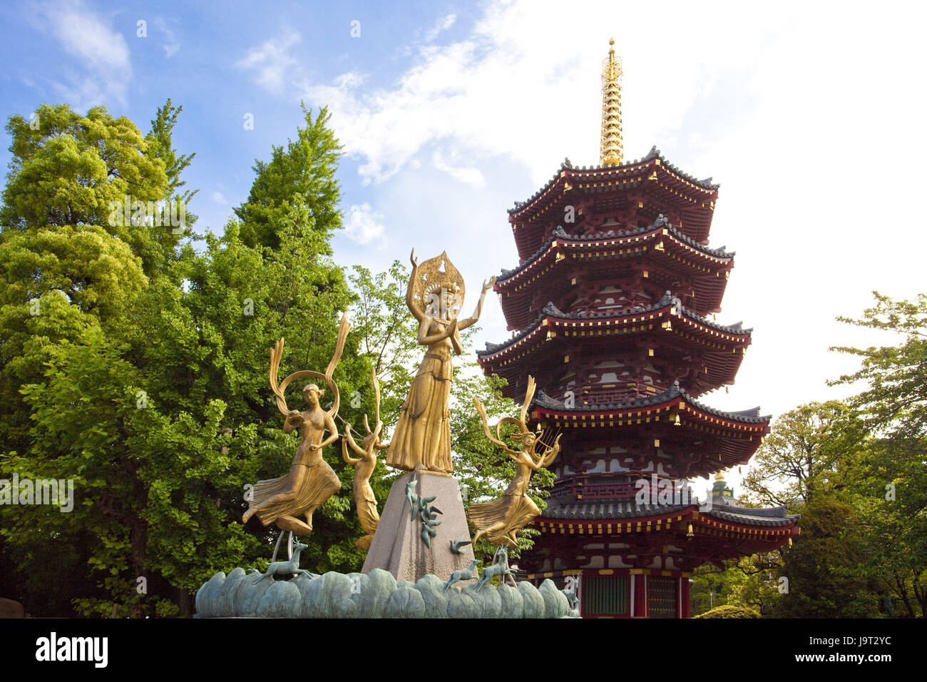 Japan, Kawasaki Daishi Schrein, Pagode, Statue, Stockfoto