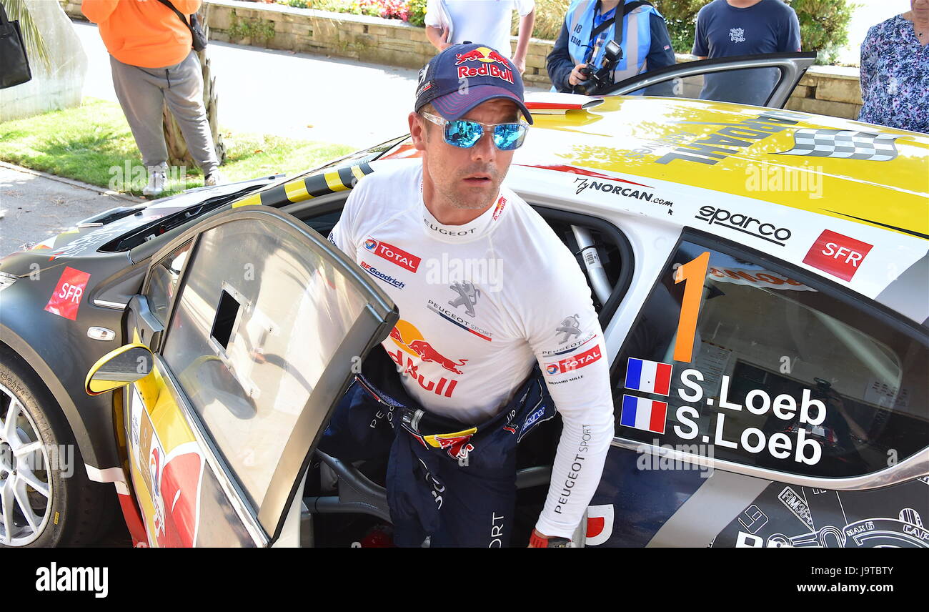 Montreux Suisse. 2. Juni 2017. Aigle, 02.06.2017, Rallye du Chablais, Sebastien Loeb (FRA), Gruppierung vor dem Casino Barriere in Montreux Foto: Cronos/Frederic Dubuis/Alamy Live News Stockfoto