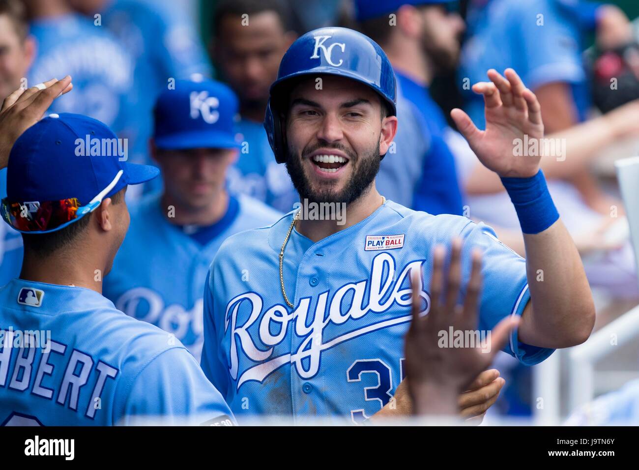 3. Juni 2017: / während des Spiels am Kauffman Stadium in Kansas City, Missouri Kyle Rivas/CSM Stockfoto