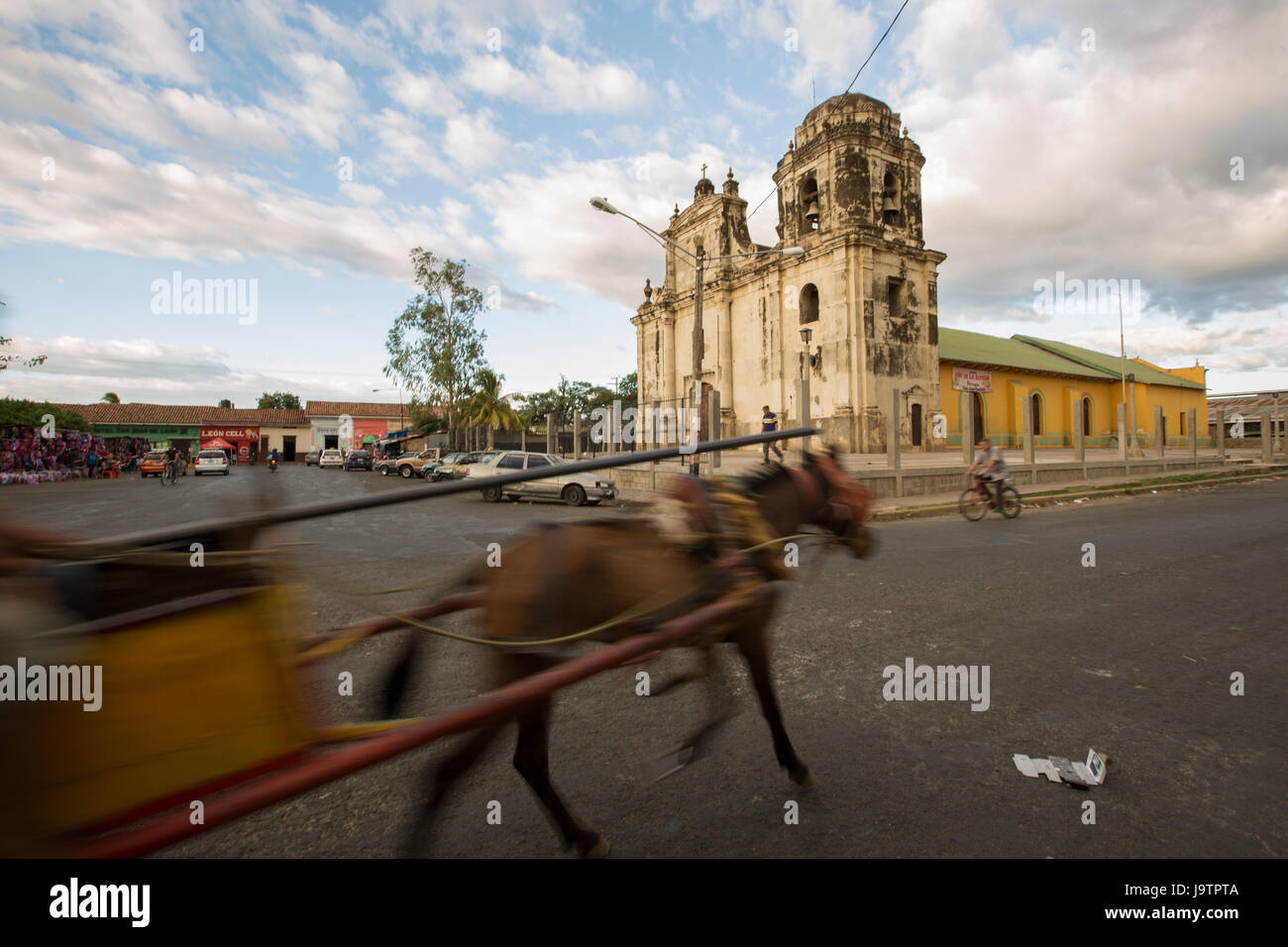 Iglesia de San Juan Bautista de Subtiava - Léon, Nicaragua Stockfoto