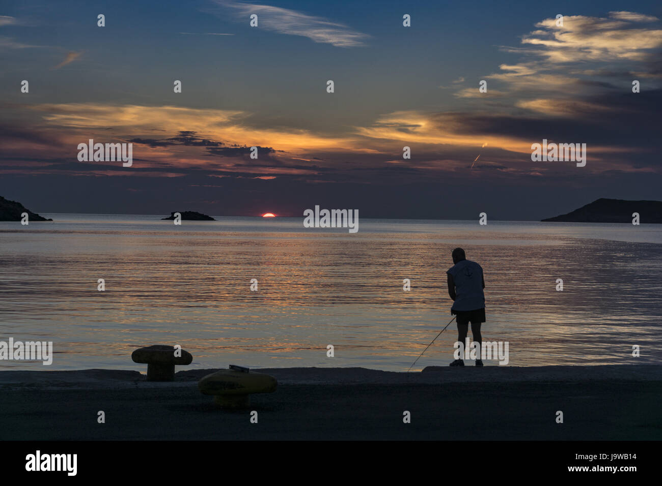 Merichas Strandpromenade Kythnos Stockfoto