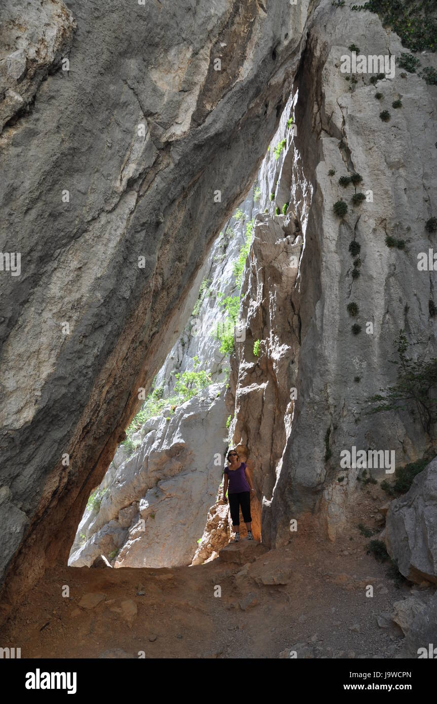 Frau, Mensch, Mensch, Person, Tor, Durchgang, Tor, Archgway, Gantry, Stockfoto