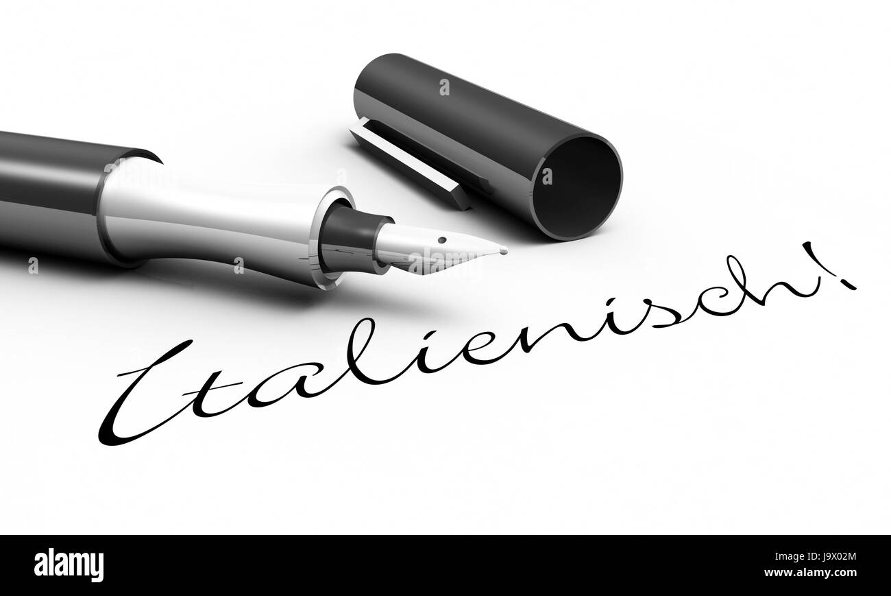 Italienisch! -Stift-Konzept Stockfoto