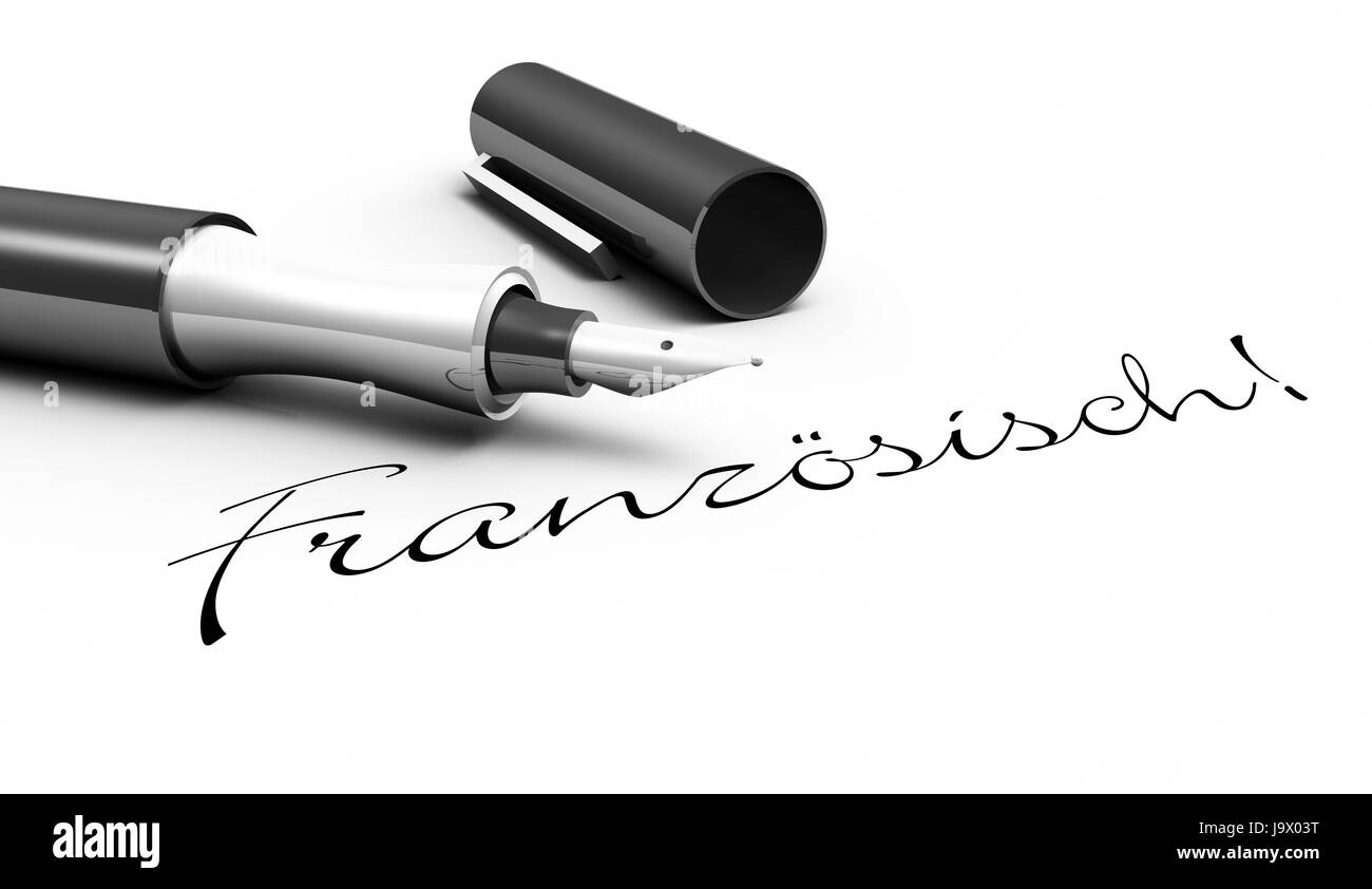 Französisch! -Stift-Konzept Stockfoto