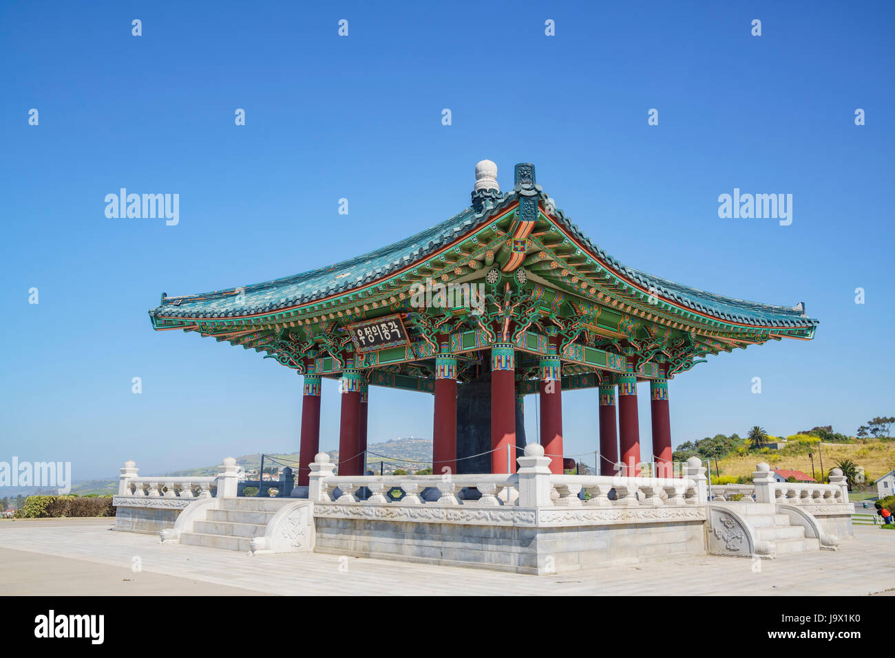 Am Nachmittag Blick auf Koreanisch Freundschaft Bell in San Pedro, Kalifornien Stockfoto