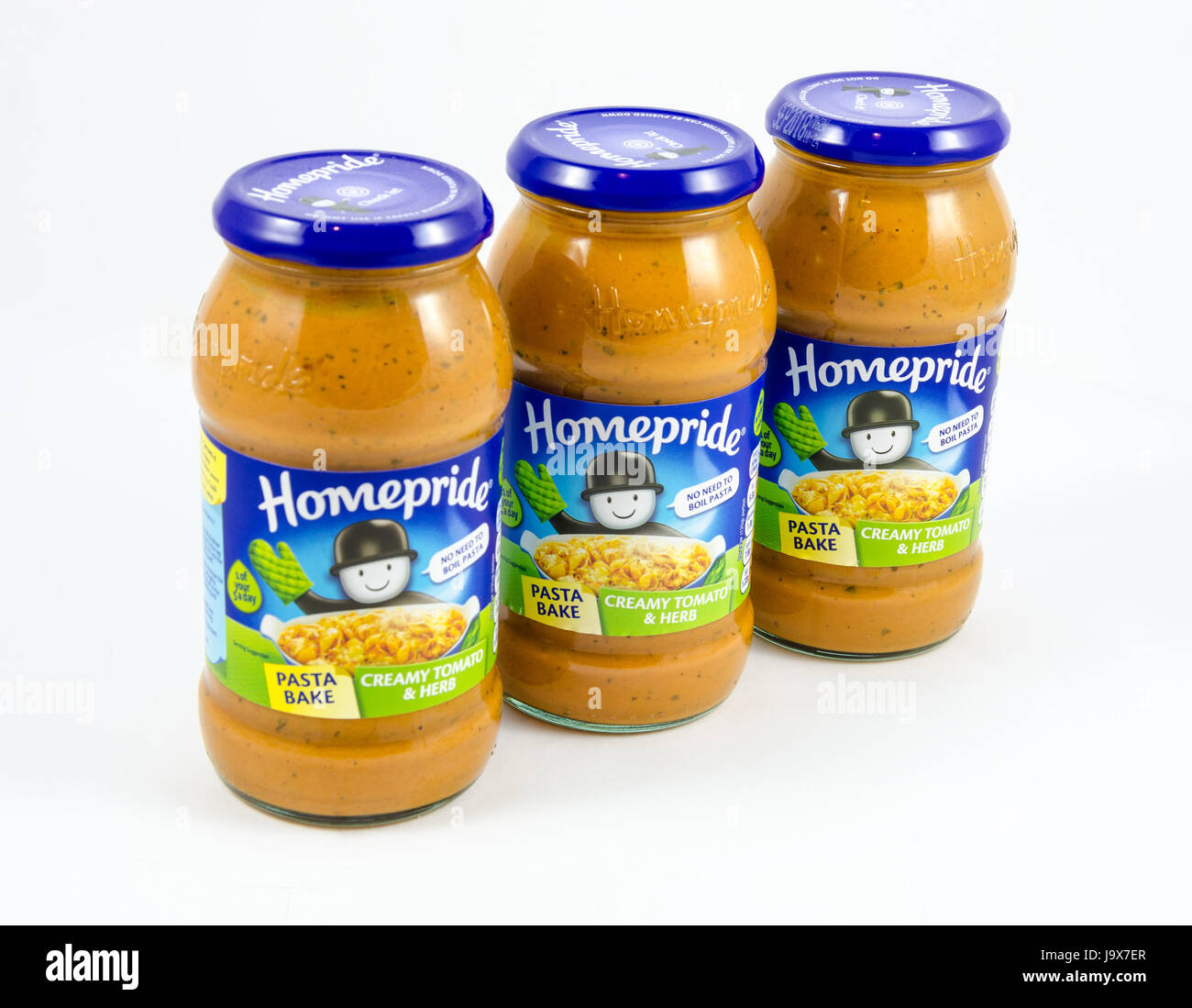 Homepride cremige Tomaten und Kräuter Nudelauflauf. Stockfoto