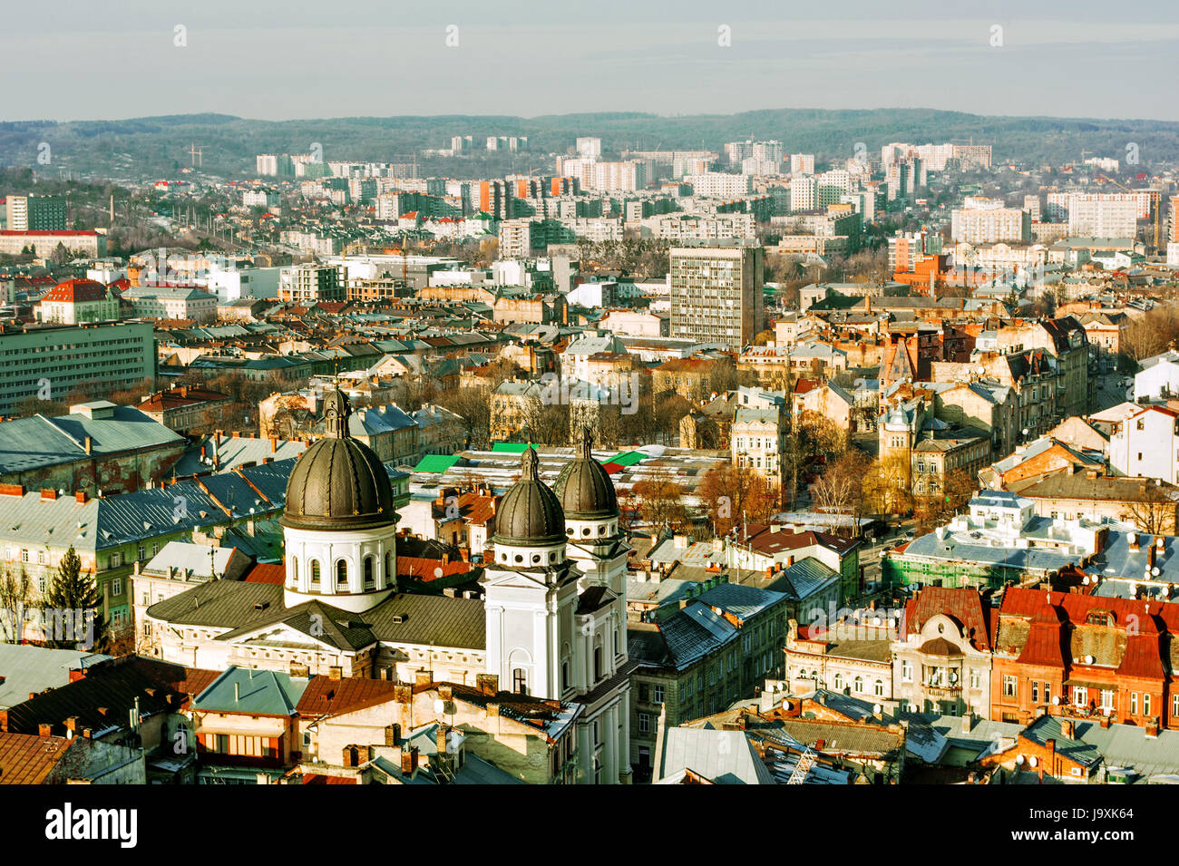 Stadtbild von Lemberg (Ukraine), Kirche der Verklärung Stockfoto