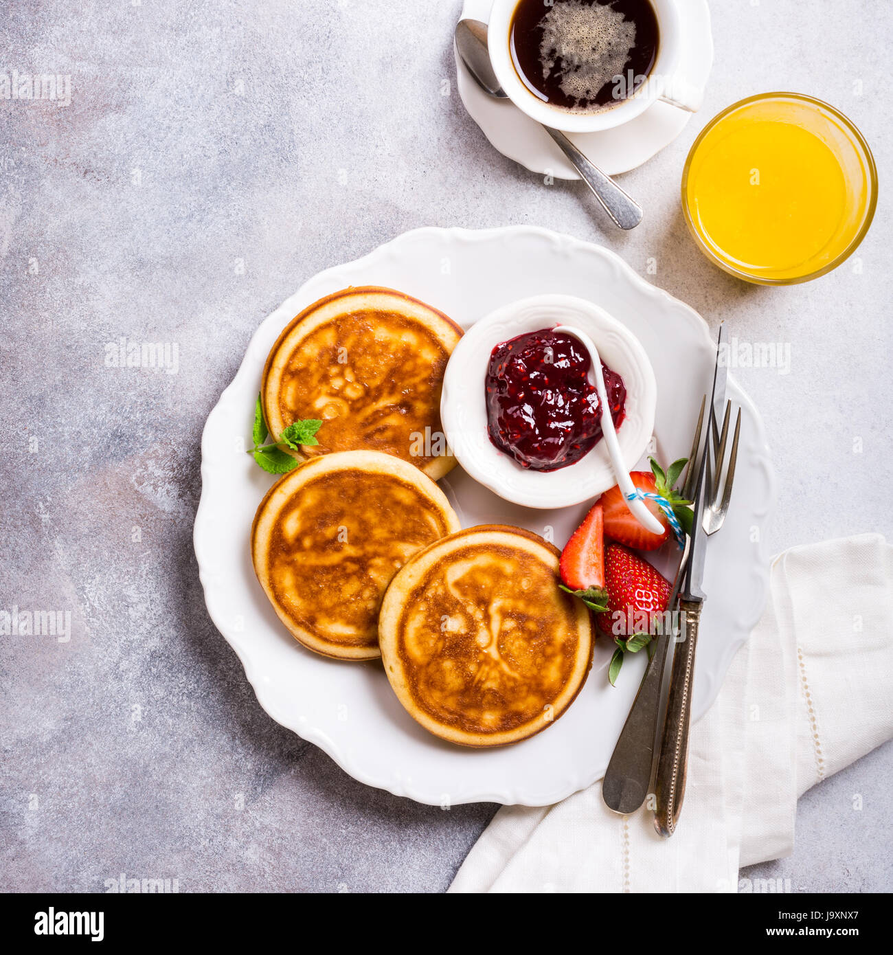 Sortierte gesundes Frühstück Stockfoto