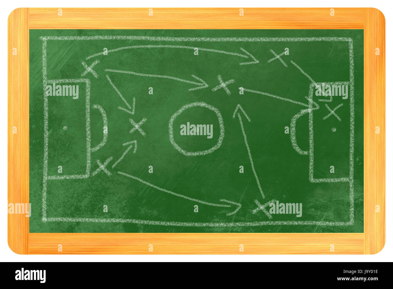 Fussball Taktik Kreide Auf Tafel Stockfoto Bild 143807594 Alamy